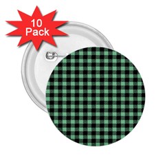 Straight Green Black Small Plaids   2 25  Buttons (10 Pack)  by ConteMonfrey