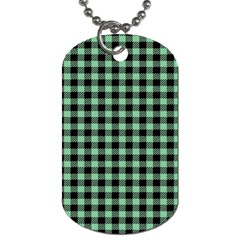 Straight Green Black Small Plaids   Dog Tag (two Sides) by ConteMonfrey