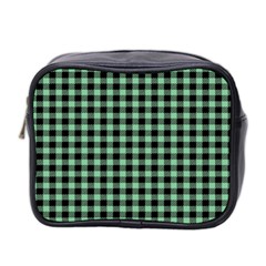 Straight Green Black Small Plaids   Mini Toiletries Bag (two Sides) by ConteMonfrey