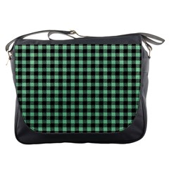 Straight Green Black Small Plaids   Messenger Bag by ConteMonfrey