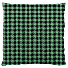 Straight Green Black Small Plaids   Large Flano Cushion Case (two Sides) by ConteMonfrey
