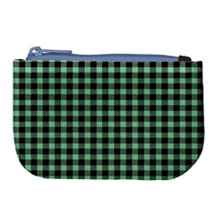 Straight Green Black Small Plaids   Large Coin Purse by ConteMonfrey