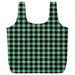 Straight Green Black Small Plaids   Full Print Recycle Bag (xxxl) by ConteMonfrey