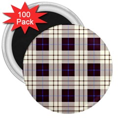 Purple, Blue And White Plaids 3  Magnets (100 Pack) by ConteMonfrey