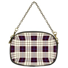 Purple, Blue And White Plaids Chain Purse (two Sides) by ConteMonfrey