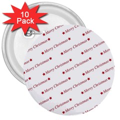 Christmas Cute 3  Buttons (10 Pack)  by nateshop