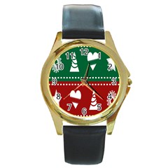 Christmas-04 Round Gold Metal Watch by nateshop