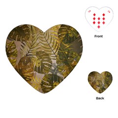 Nature Monstera Leaves Leaf Foliage Boho Style Playing Cards Single Design (heart) by Wegoenart