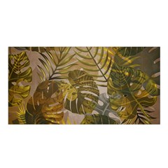 Nature Monstera Leaves Leaf Foliage Boho Style Satin Shawl 45  X 80  by Wegoenart