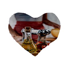 Healthy Ingredients - Olive Oil And Tomatoes Standard 16  Premium Flano Heart Shape Cushions by ConteMonfrey