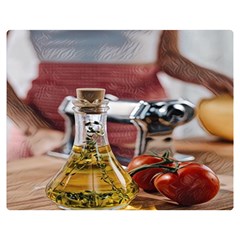 Healthy Ingredients - Olive Oil And Tomatoes Double Sided Flano Blanket (medium)  by ConteMonfrey