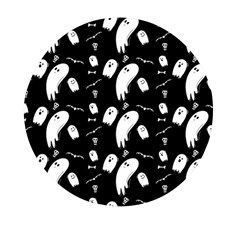 Ghost Background Halloween Mini Round Pill Box (pack Of 5) by Wegoenart