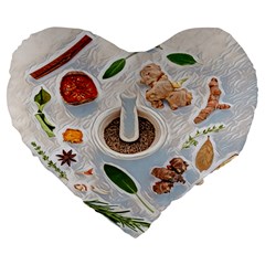 Healthy Ingredients Large 19  Premium Heart Shape Cushions