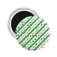 Christmas Xmas Green Stars Background Star 2 25  Magnets by Wegoenart