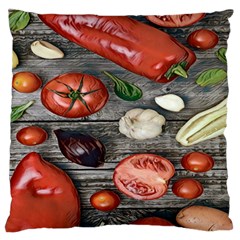 Bell Peppers & Tomatoes Standard Flano Cushion Case (one Side) by ConteMonfrey