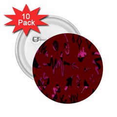 Doodles Maroon 2 25  Buttons (10 Pack)  by nateshop