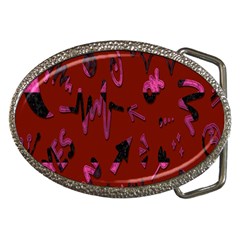 Doodles Maroon Belt Buckles