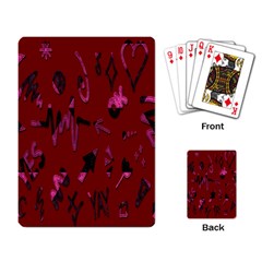 Doodles Maroon Playing Cards Single Design (rectangle) by nateshop
