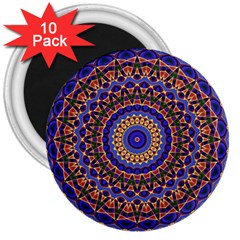 Mandala Kaleidoscope Background 3  Magnets (10 Pack)  by Wegoenart