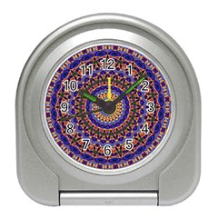 Mandala Kaleidoscope Background Travel Alarm Clock by Wegoenart