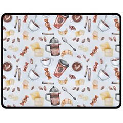 Coffee Coffeemania Caffeine Double Sided Fleece Blanket (medium)  by Wegoenart