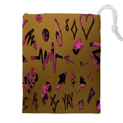 Doodles,gold Drawstring Pouch (5xl) by nateshop