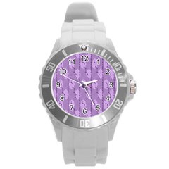 Flowers Round Plastic Sport Watch (l)