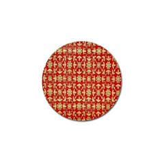 Gold-red Flower Golf Ball Marker (10 Pack)