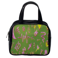 Green Yes Pink Classic Handbag (one Side) by nateshop