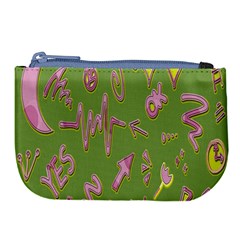 Green Yes Pink Large Coin Purse