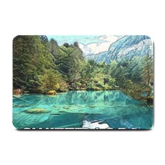 Blausee Naturpark - Switzerland Small Doormat  by ConteMonfrey