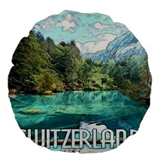 Blausee Naturpark - Switzerland Large 18  Premium Flano Round Cushions by ConteMonfrey