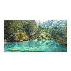 Blausee Naturpark - Switzerland Satin Wrap 35  X 70  by ConteMonfrey