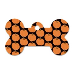 Black And Orange Pumpkin Dog Tag Bone (one Side) by ConteMonfrey