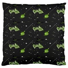 Halloween - The Witch Is Back   Large Flano Cushion Case (one Side) by ConteMonfrey