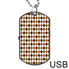 Halloween Palette Plaids   Dog Tag Usb Flash (one Side) by ConteMonfrey