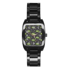 Green Vampire Mouth - Halloween Modern Decor Stainless Steel Barrel Watch by ConteMonfrey