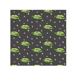 Green Vampire Mouth - Halloween Modern Decor Square Satin Scarf (30  X 30 ) by ConteMonfrey