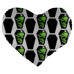 Coffins And Skulls - Modern Halloween Decor  Large 19  Premium Flano Heart Shape Cushions by ConteMonfrey