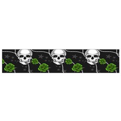 Green Roses And Skull - Romantic Halloween   Small Flano Scarf by ConteMonfrey