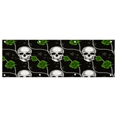 Green Roses And Skull - Romantic Halloween   Banner and Sign 9  x 3 