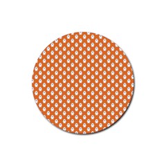 Cute Little Ghosts Halloween Theme Rubber Coaster (round) by ConteMonfrey