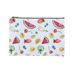 Fruit Summer Vitamin Watercolor Cosmetic Bag (large)