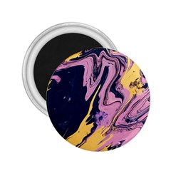 Pink Black And Yellow Abstract Painting 2 25  Magnets