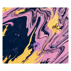 Pink Black And Yellow Abstract Painting Double Sided Flano Blanket (small) 