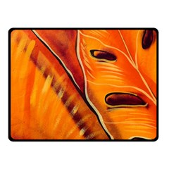 Orange Leaves Nature Pattern Fleece Blanket (small) by Wegoenart