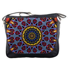 Kaleidoscope Mandala Colorful Messenger Bag by Wegoenart