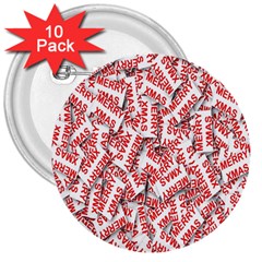 Merry-christmas 3  Buttons (10 Pack)  by nateshop