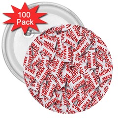 Merry-christmas 3  Buttons (100 Pack)  by nateshop