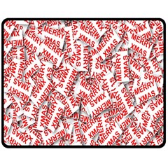 Merry-christmas Fleece Blanket (medium)  by nateshop